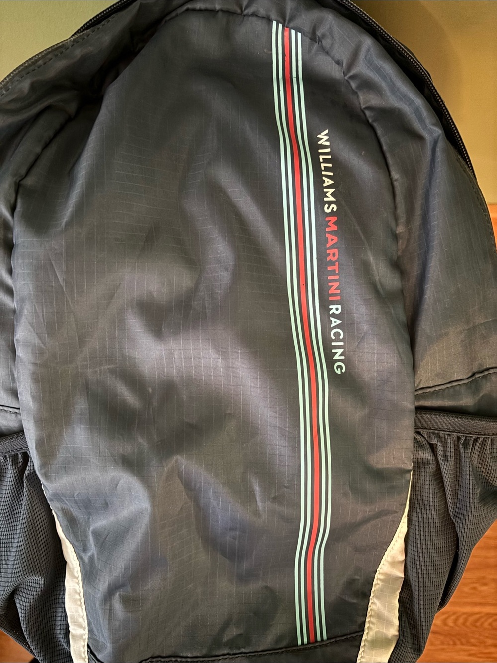 Hackett Williams Martini Racing navy backpack with red and light blue stripe